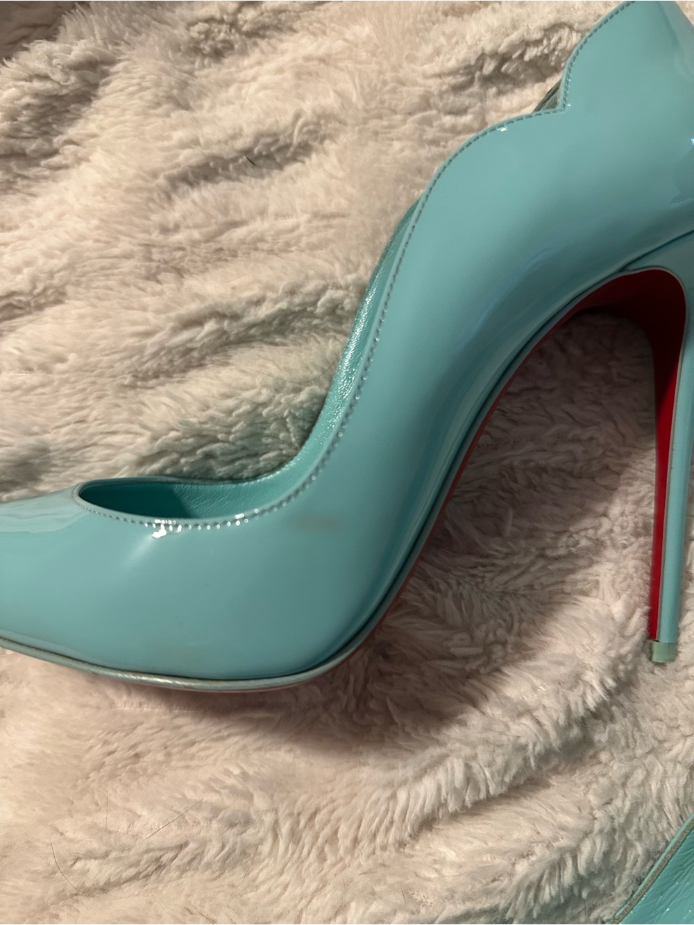 Rare Christian Louboutin Women's Hot Chick Heels in Turquoise - Picture 4 of 8